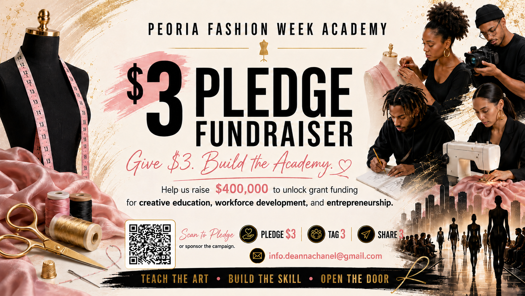$3 Pledge Fundraiser — Give $3, Build the Academy